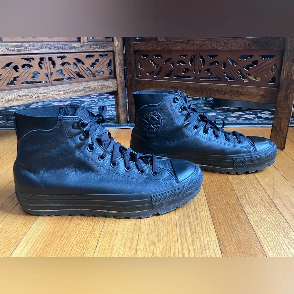 Converse Chuck 70 black leather high tops - Picture 6 of 13